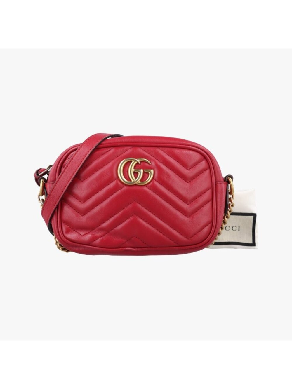Gucci GG Marmont Red Leather Shoulder